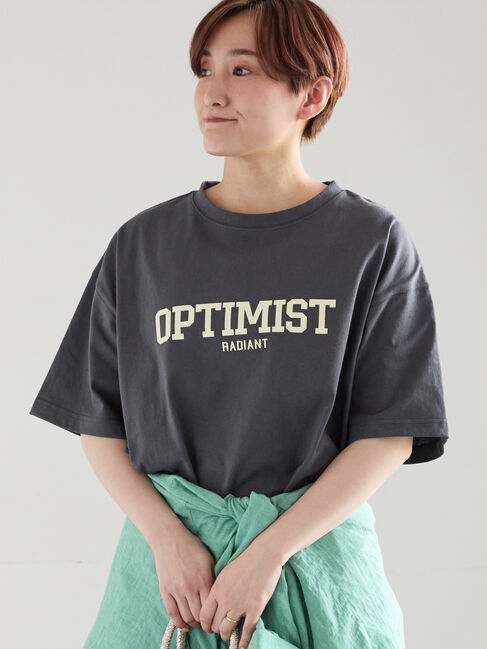 Te chichi「シンプルロゴプリントBIGTシャツ」|Tシャツ・カットソー|チャコールグレー