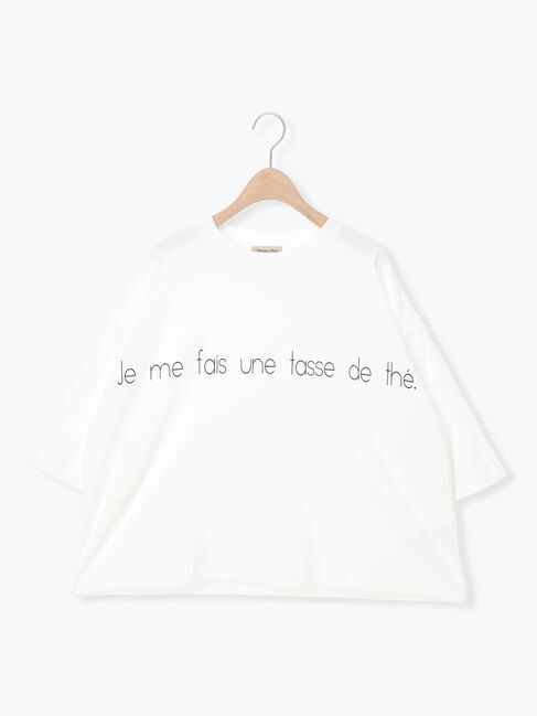 Samansa Mos2「◇強撚天竺ワイドロゴプリントTシャツ」|Tシャツ・カットソー|オフホワイト