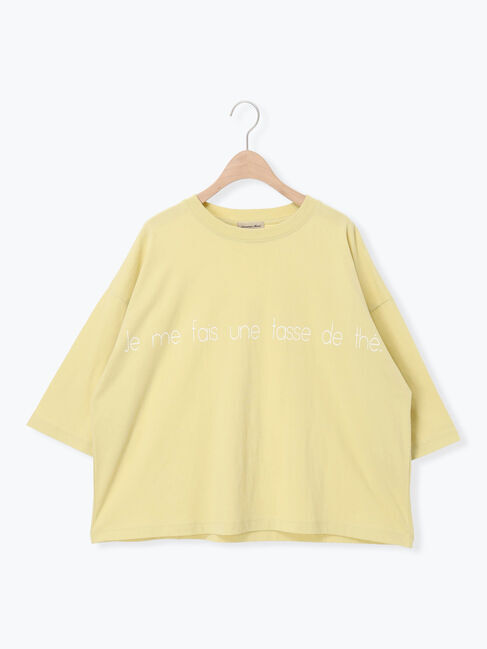 Samansa Mos2「◇強撚天竺ワイドロゴプリントTシャツ」|Tシャツ・カットソー|イエロー