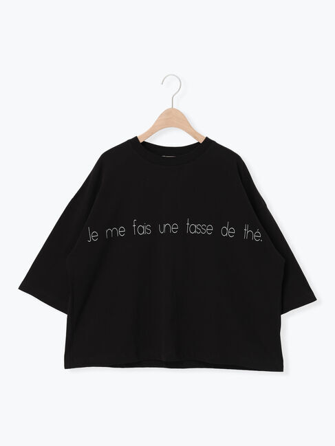 Samansa Mos2「◇強撚天竺ワイドロゴプリントTシャツ」|Tシャツ・カットソー|