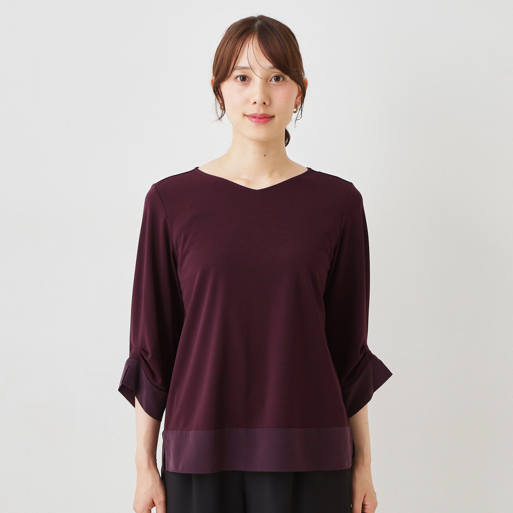 COUP DE CHANCE「【手洗い可／日本製】スムースジャージ七分袖カットソー」|Tシャツ・カットソー|