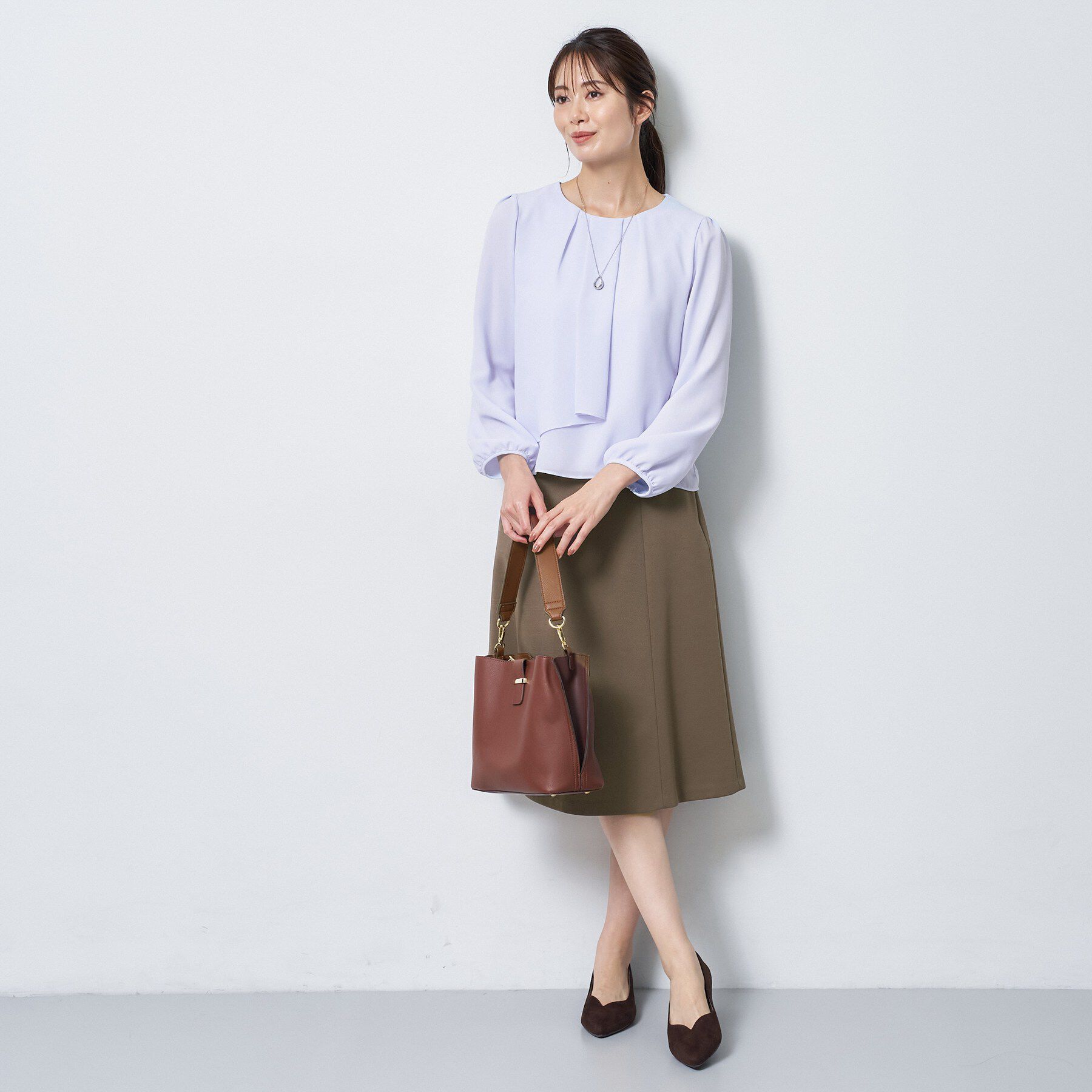 Reflect「【通勤／セレモニー】クルーネック シフォンブラウス」|シャツ・ブラウス|