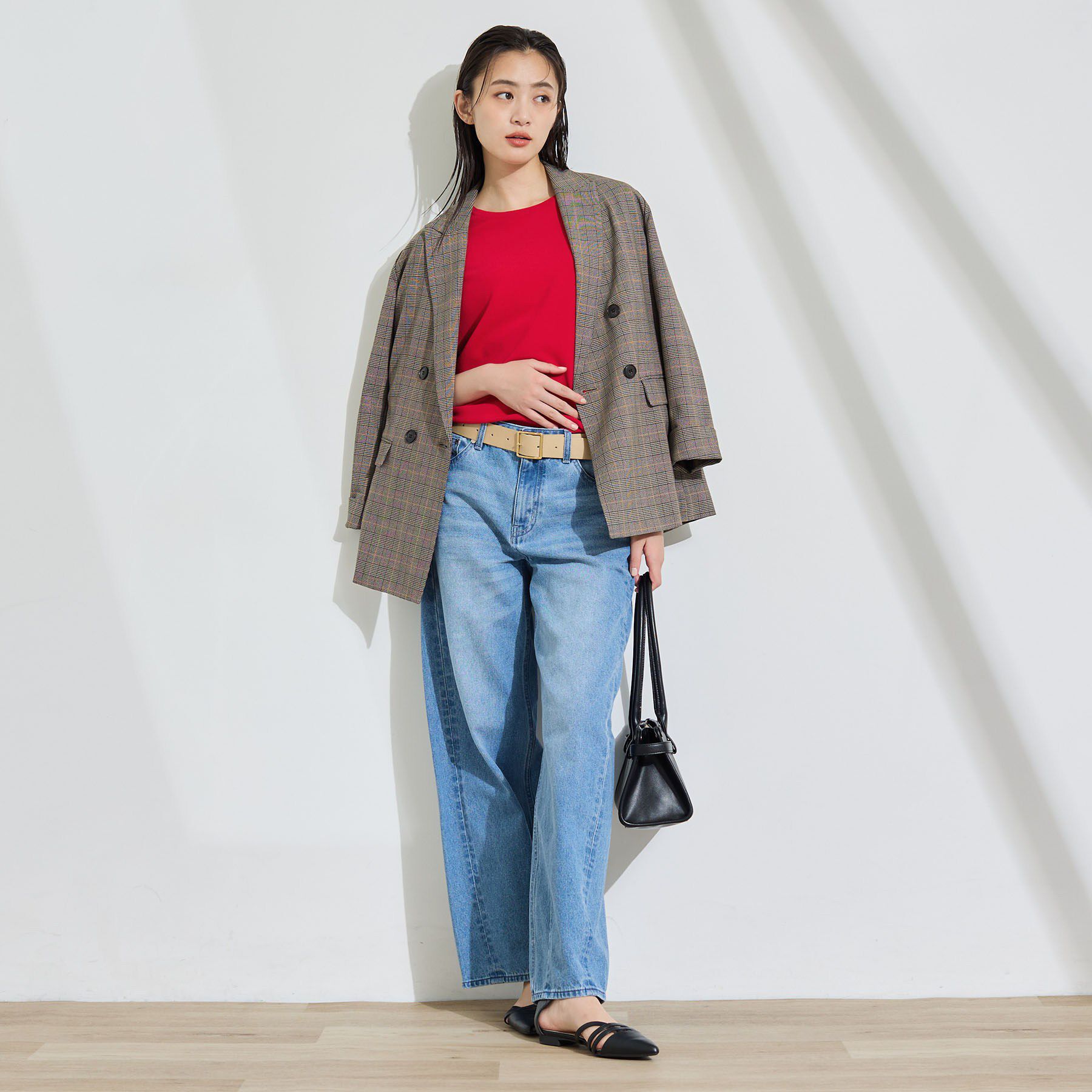 INDIVI「【2点セット】5分袖ニット＆カーディガン きれいめアンサンブルニット」|その他|