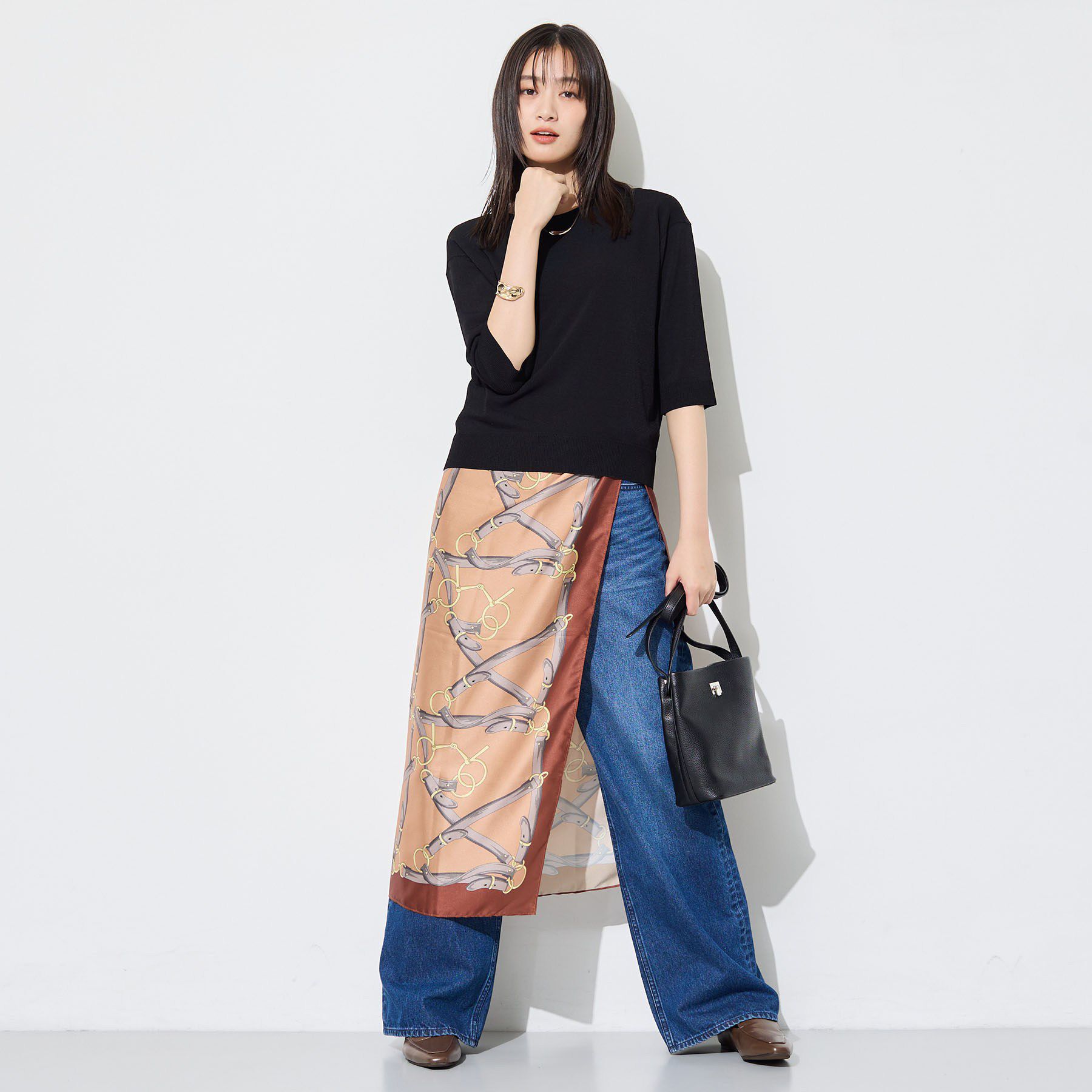 INDIVI「【2点セット】5分袖ニット＆カーディガン きれいめアンサンブルニット」|その他|