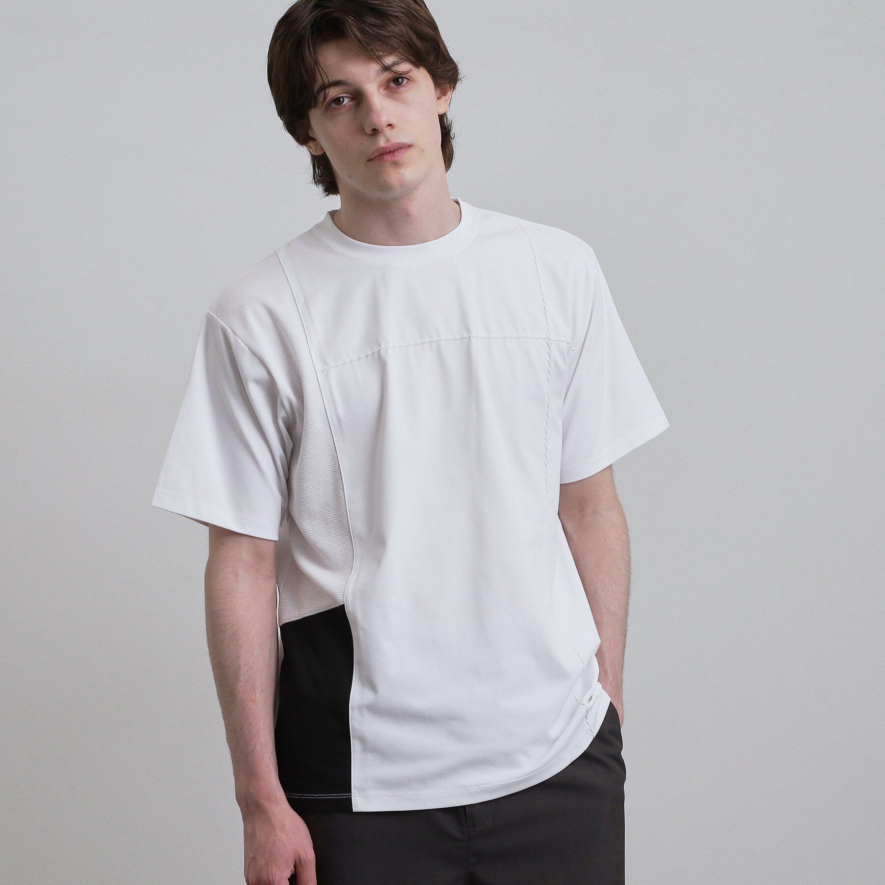 tk.TAKEO KIKUCHI「【吸水速乾/ＵＶカット】ダッシュライン切替Tシャツ」|Tシャツ・カットソー|