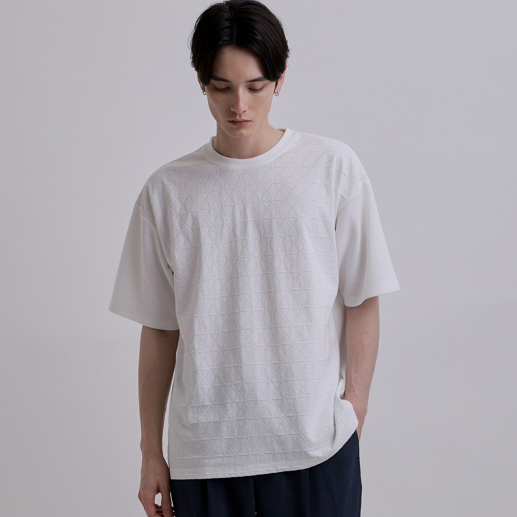 tk.TAKEO KIKUCHI「バイヤスジャカードTシャツ」|Tシャツ・カットソー|