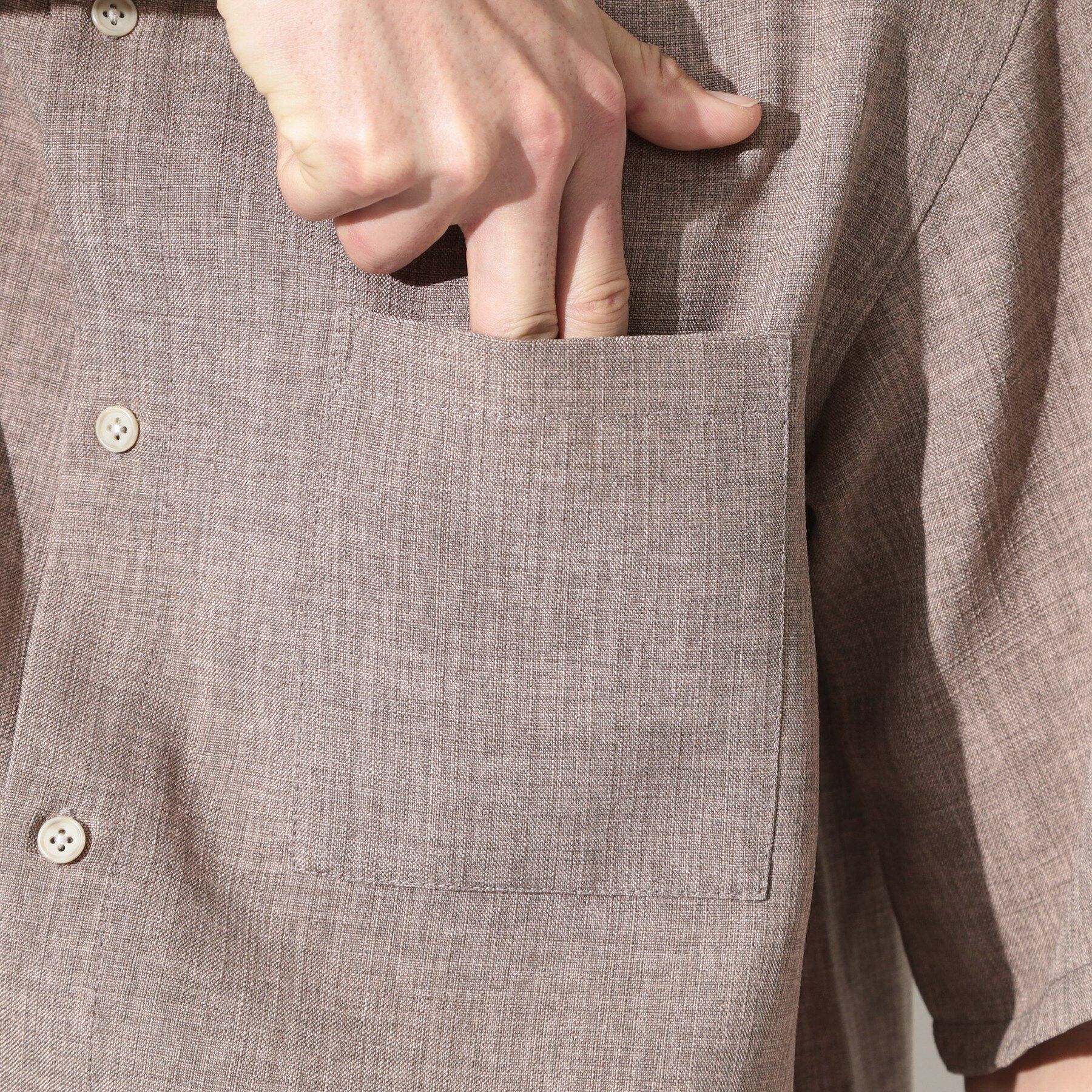 THE SHOP TK「【LINO FINE】 リネンライク半袖シャツ UVカット／イージーケア／吸水速乾／洗濯機OK／セッ」|シャツ・ブラウス|