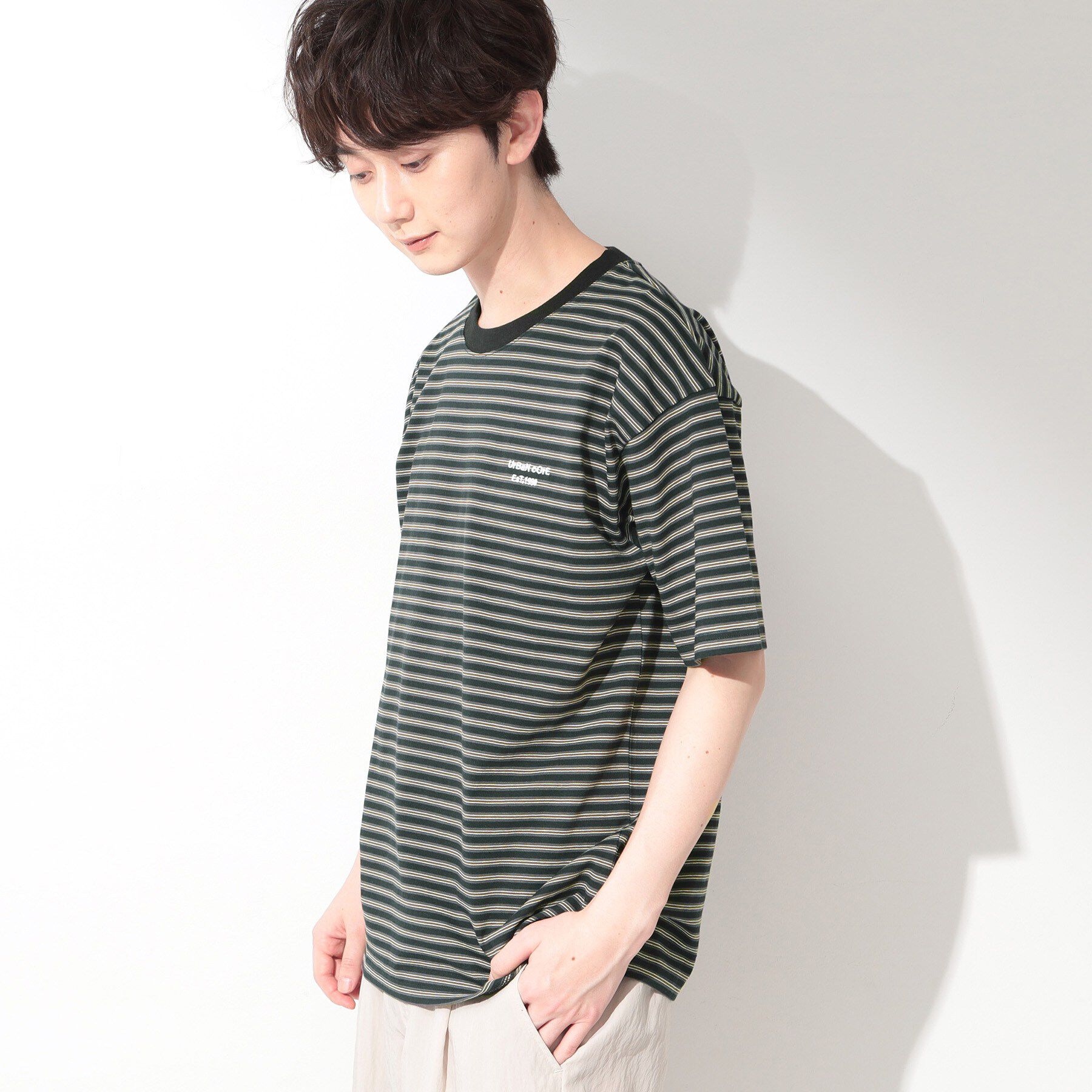 THE SHOP TK「COOLボーダー 半袖Tシャツ 接触冷感／洗濯機OK」|Tシャツ・カットソー|