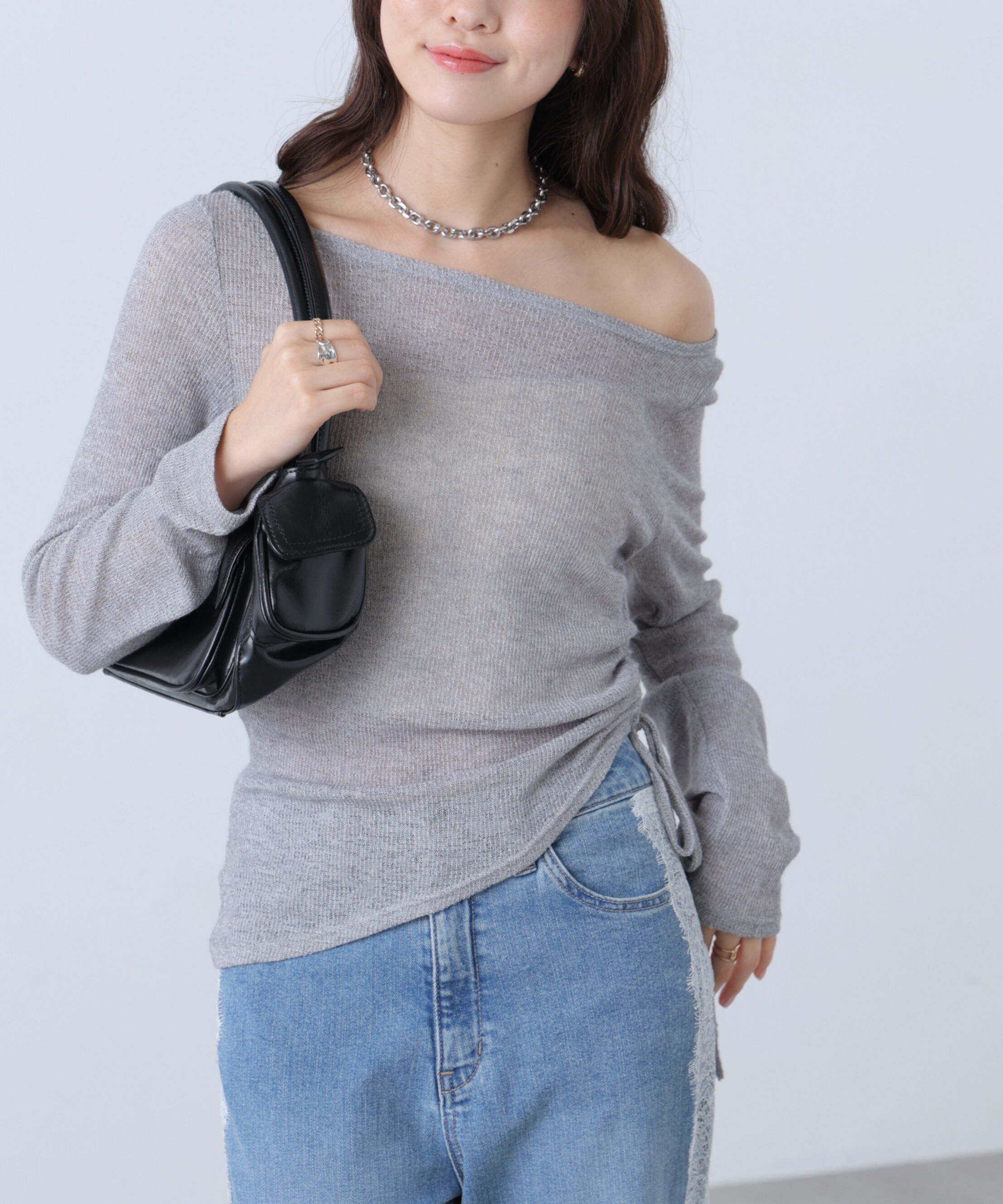  「メランジドロストシャーリングカットソー」|Tシャツ・カットソー|
