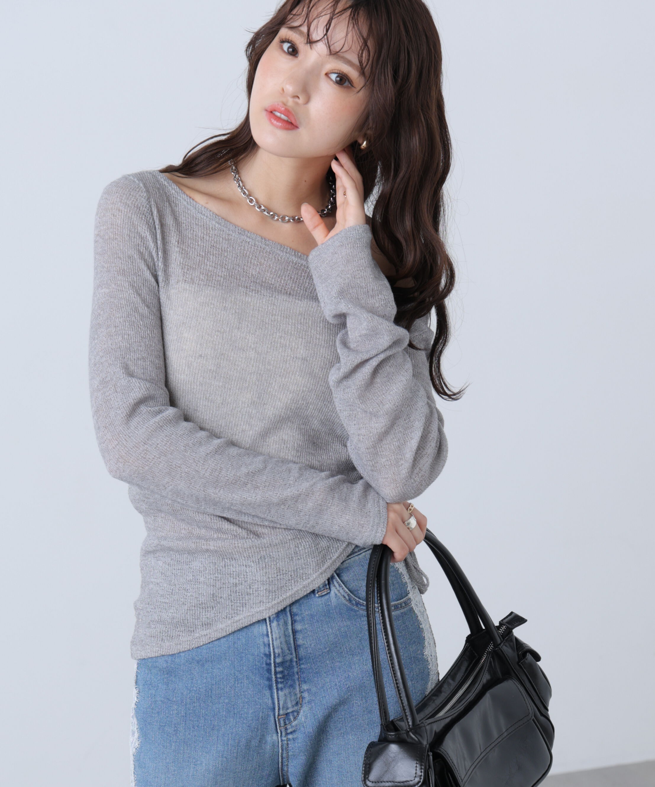  「メランジドロストシャーリングカットソー」|Tシャツ・カットソー|
