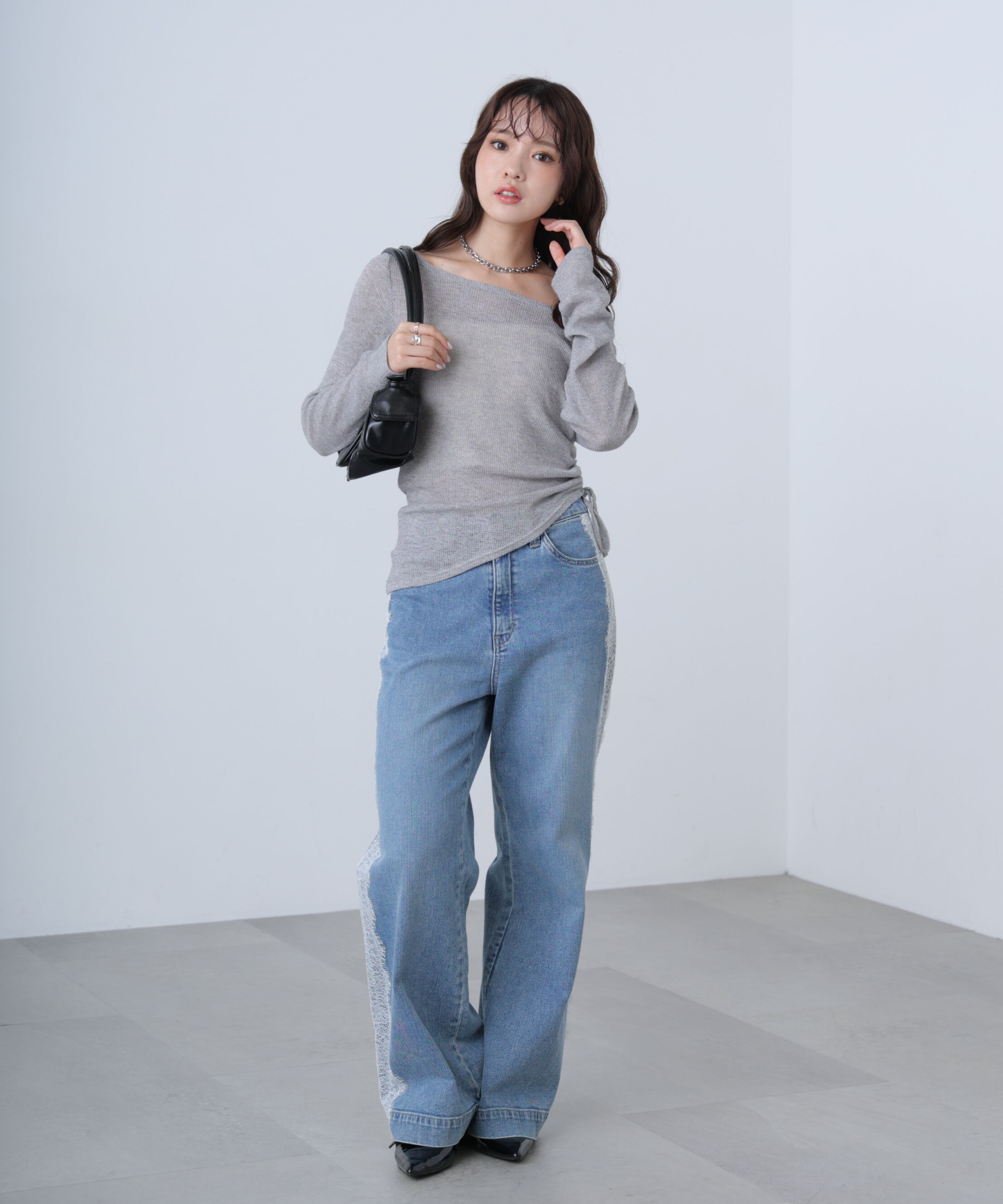  「メランジドロストシャーリングカットソー」|Tシャツ・カットソー|