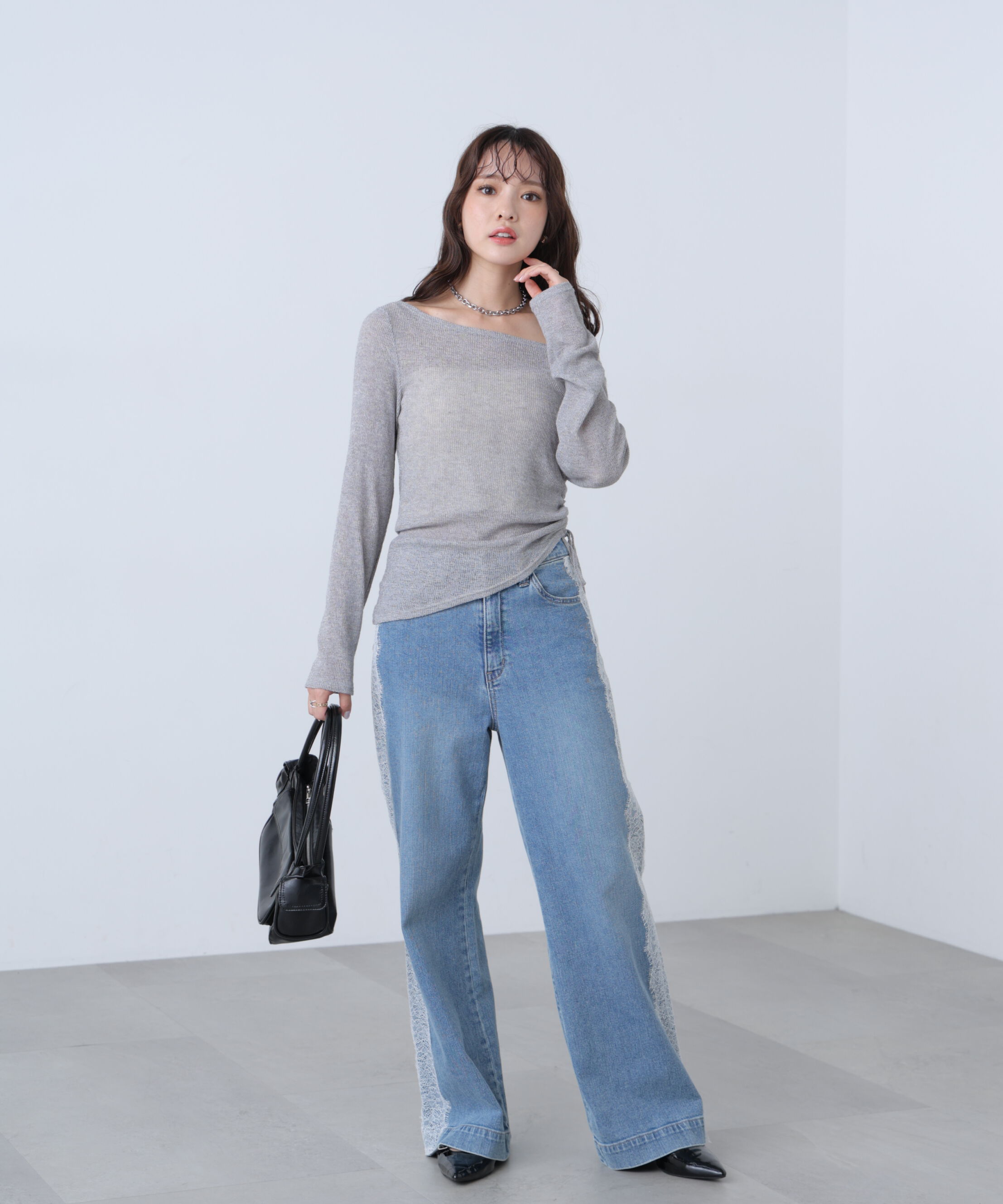  「メランジドロストシャーリングカットソー」|Tシャツ・カットソー|