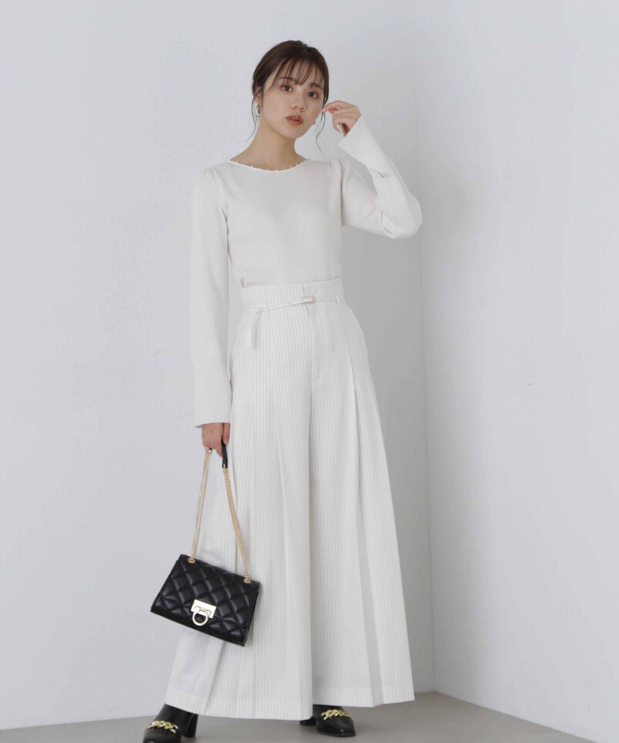 PROPORTION BODY DRESSING「サイドプリーツワイドパンツ」|その他|エクリュ1