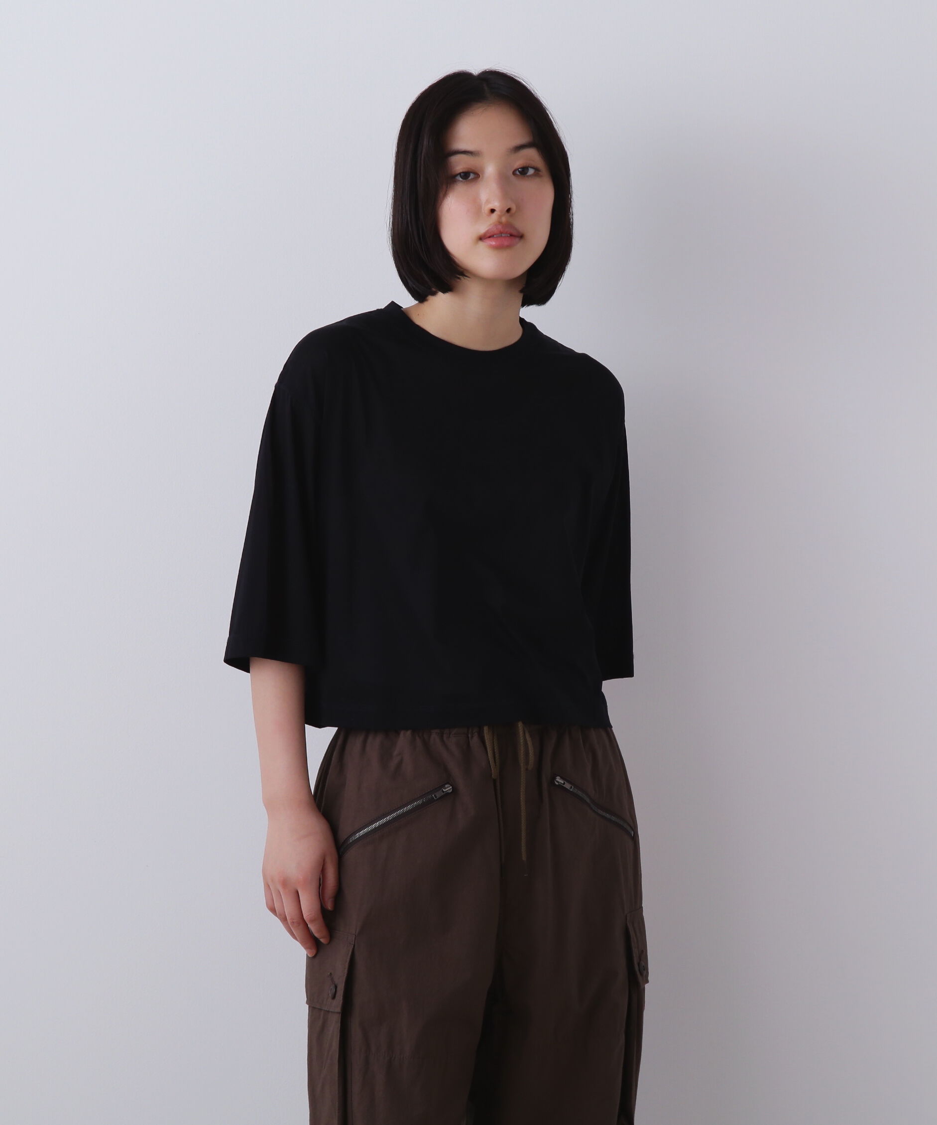 YLEVE 「YLEVE / COTTON SHEER JERSEY SHORT SLEEVE」|Tシャツ・カットソー|ブラック