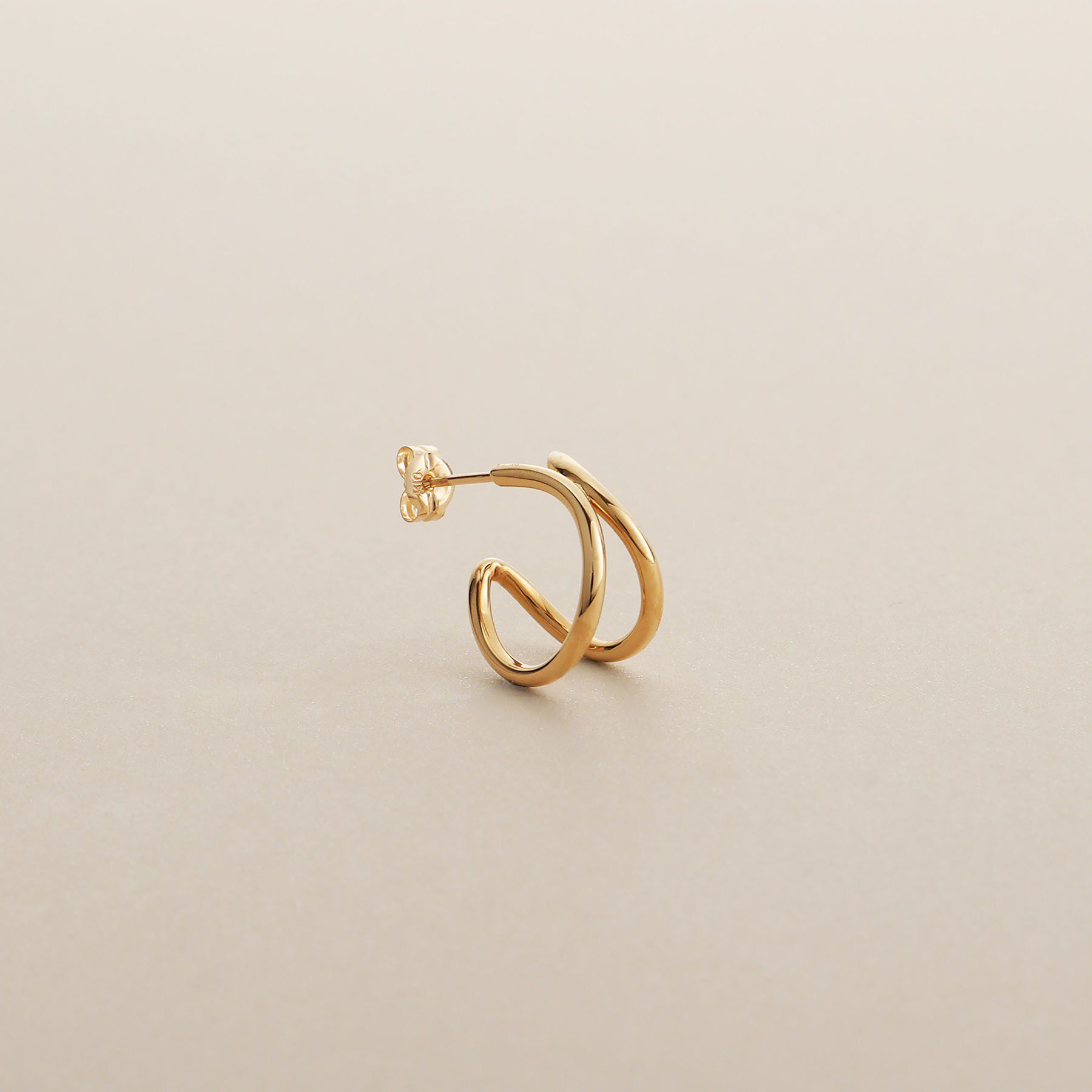 COCOSHNIK「K10中空Xループ スタッドピアス」|ピアス|