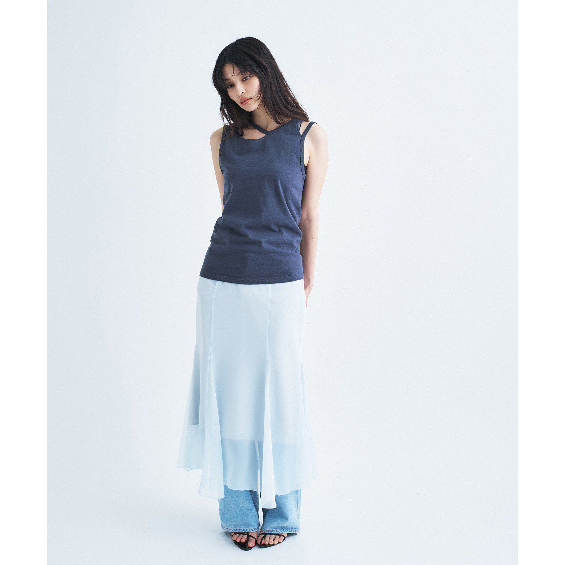 CODE A「IRONING｜cut out tank top」|キャミソール|