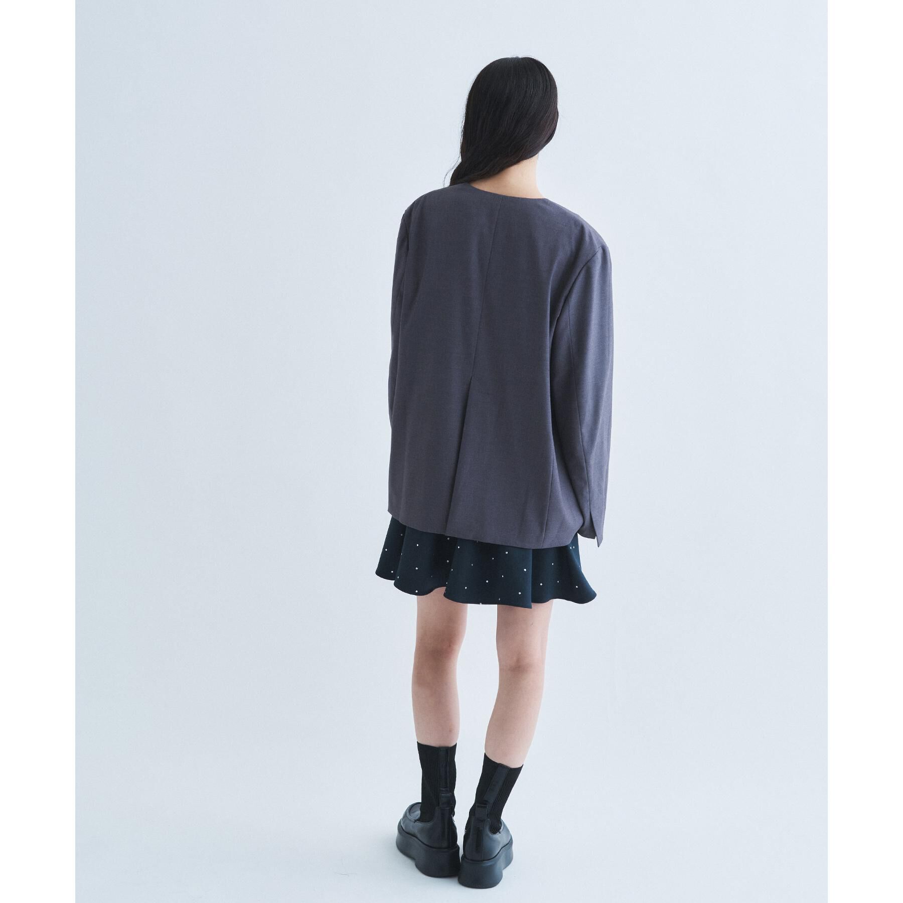CODE A「soft relaxed hook jacket」|ノーカラージャケット|