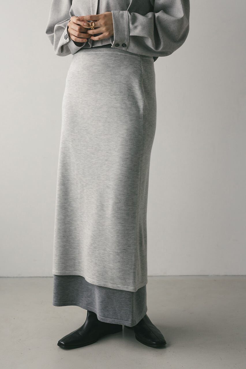 STYLEMIXER「レイヤードニットスカート」|スカート|GRY