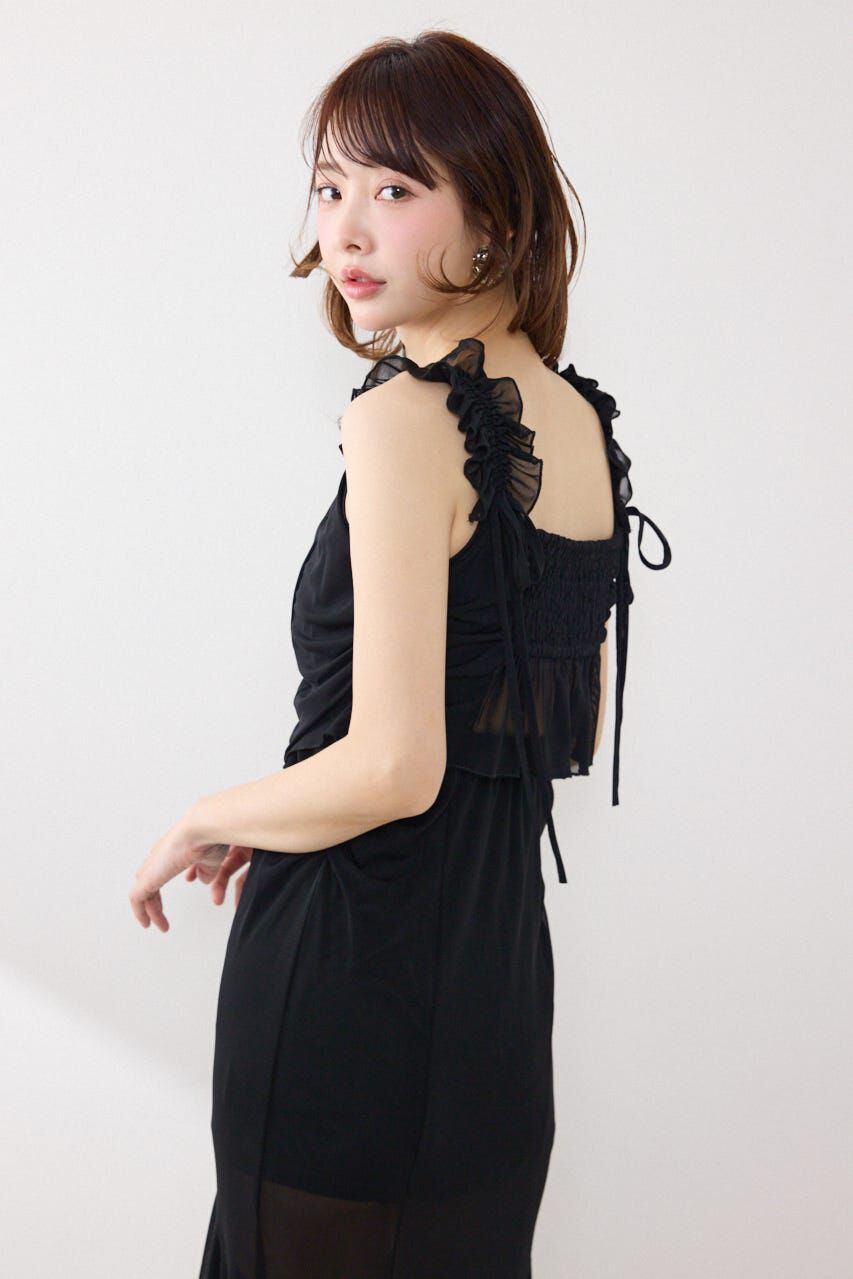 rienda「メッシュマーメイドギャザーワンピース」|ワンピース|