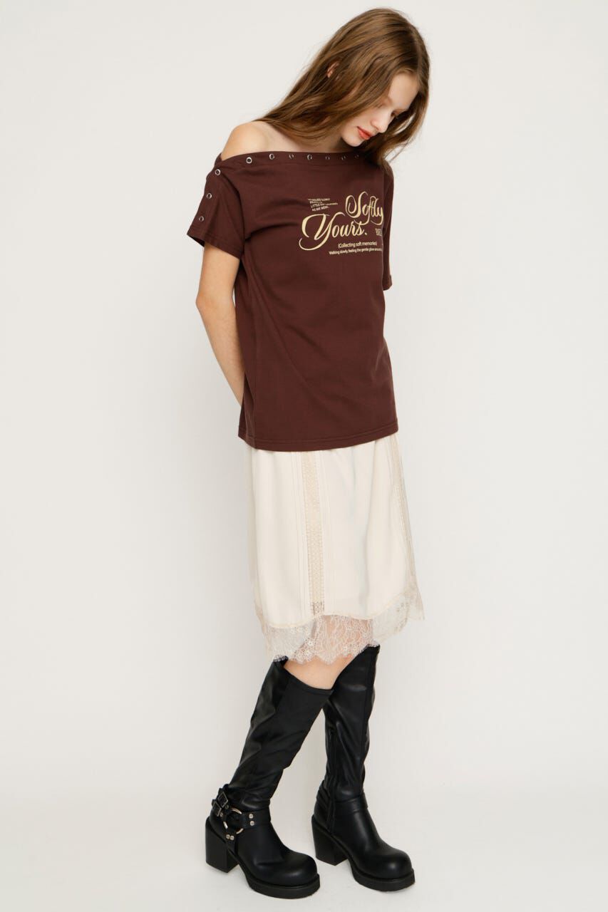 SLY「ONE SHOULDER PRINT トップス」|Tシャツ・カットソー|