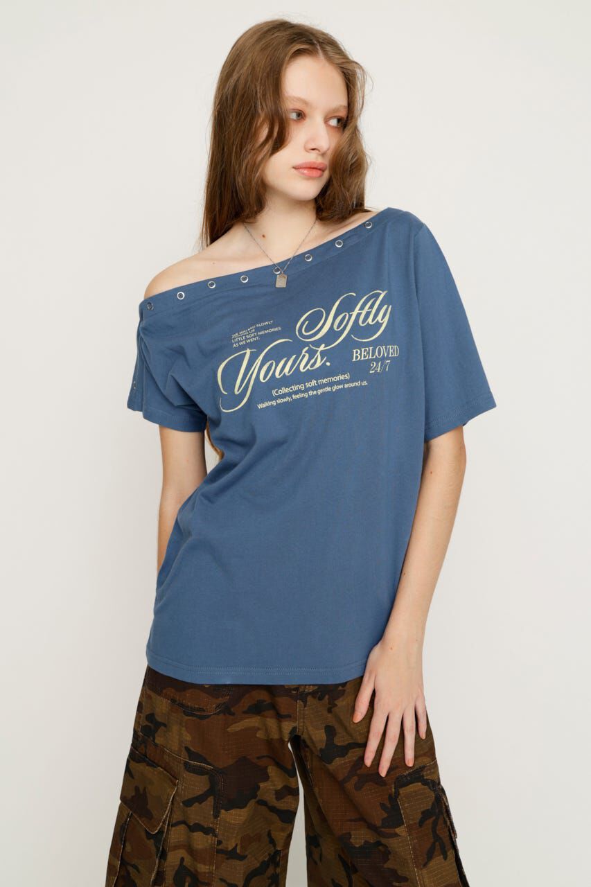 SLY「ONE SHOULDER PRINT トップス」|Tシャツ・カットソー|