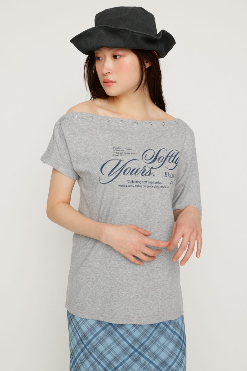 SLY「ONE SHOULDER PRINT トップス」|Tシャツ・カットソー|