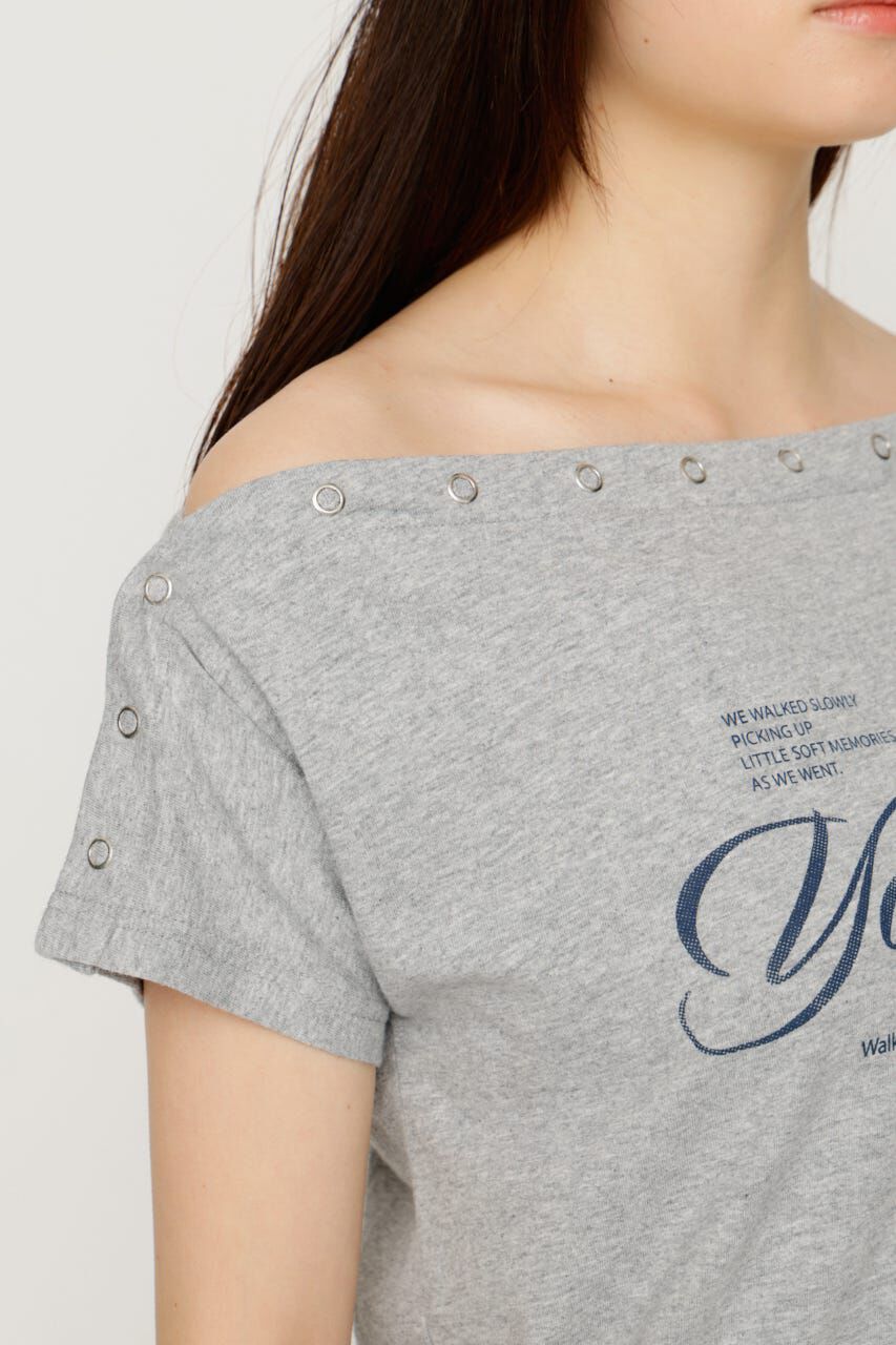 SLY「ONE SHOULDER PRINT トップス」|Tシャツ・カットソー|