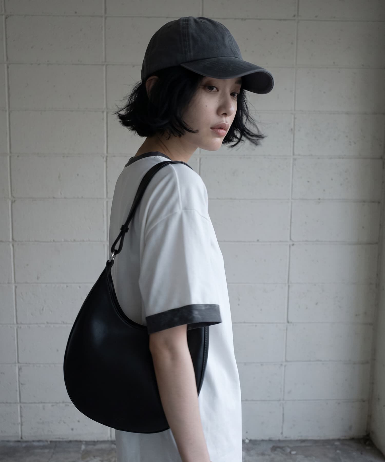 STYLE DELI「【BLK001】天竺&times;ベロア袖口配色プルオーバー」|Tシャツ・カットソー|