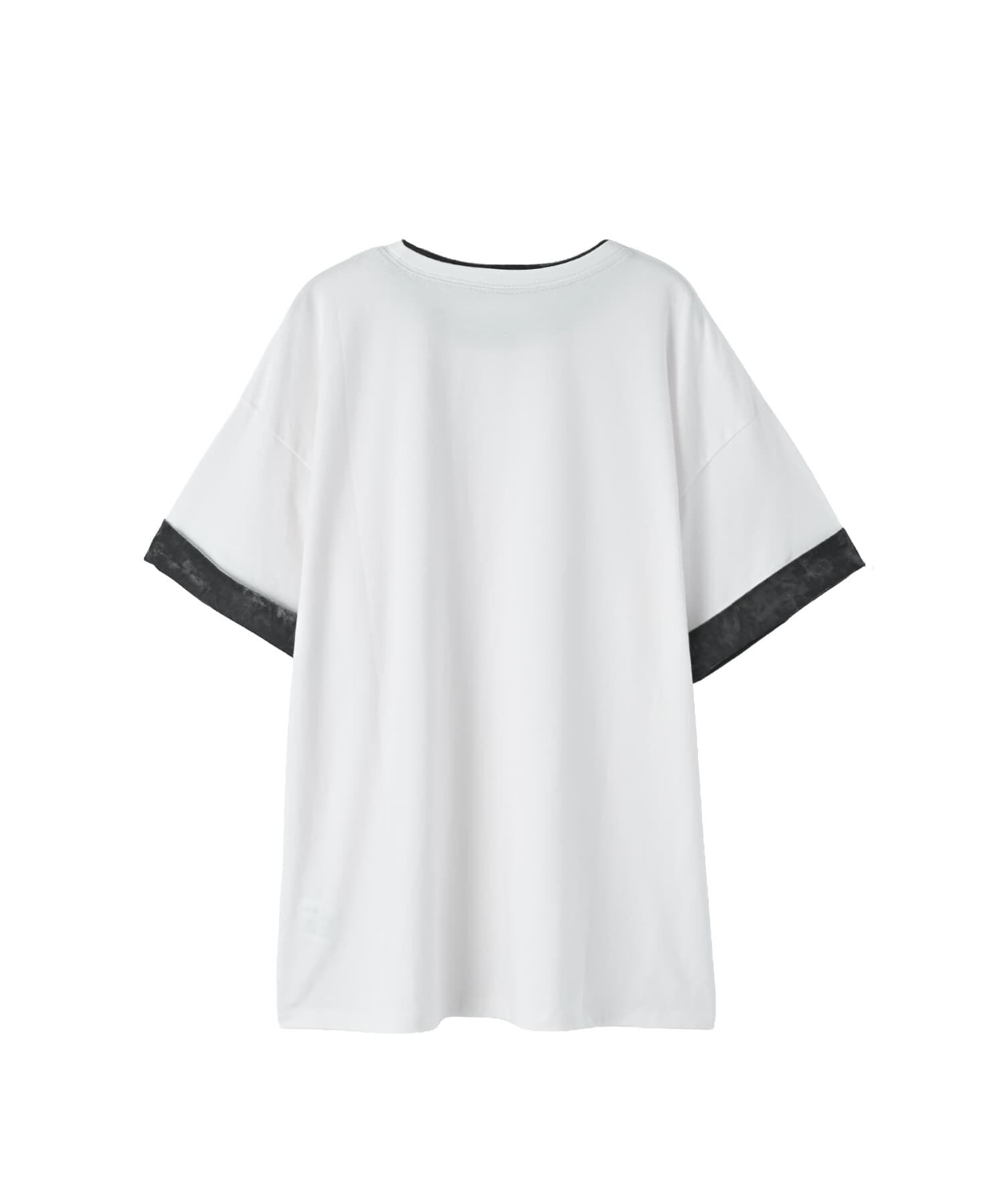 STYLE DELI「【BLK001】天竺&times;ベロア袖口配色プルオーバー」|Tシャツ・カットソー|