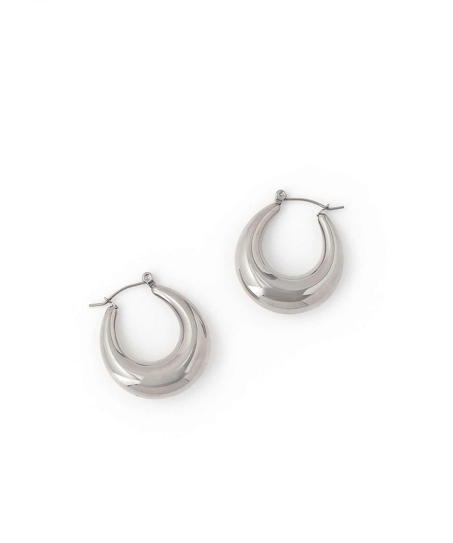  「[stainless]ステンレス・プランプドロップフープピアス〈金属アレルギー対応〉」|ピアス|