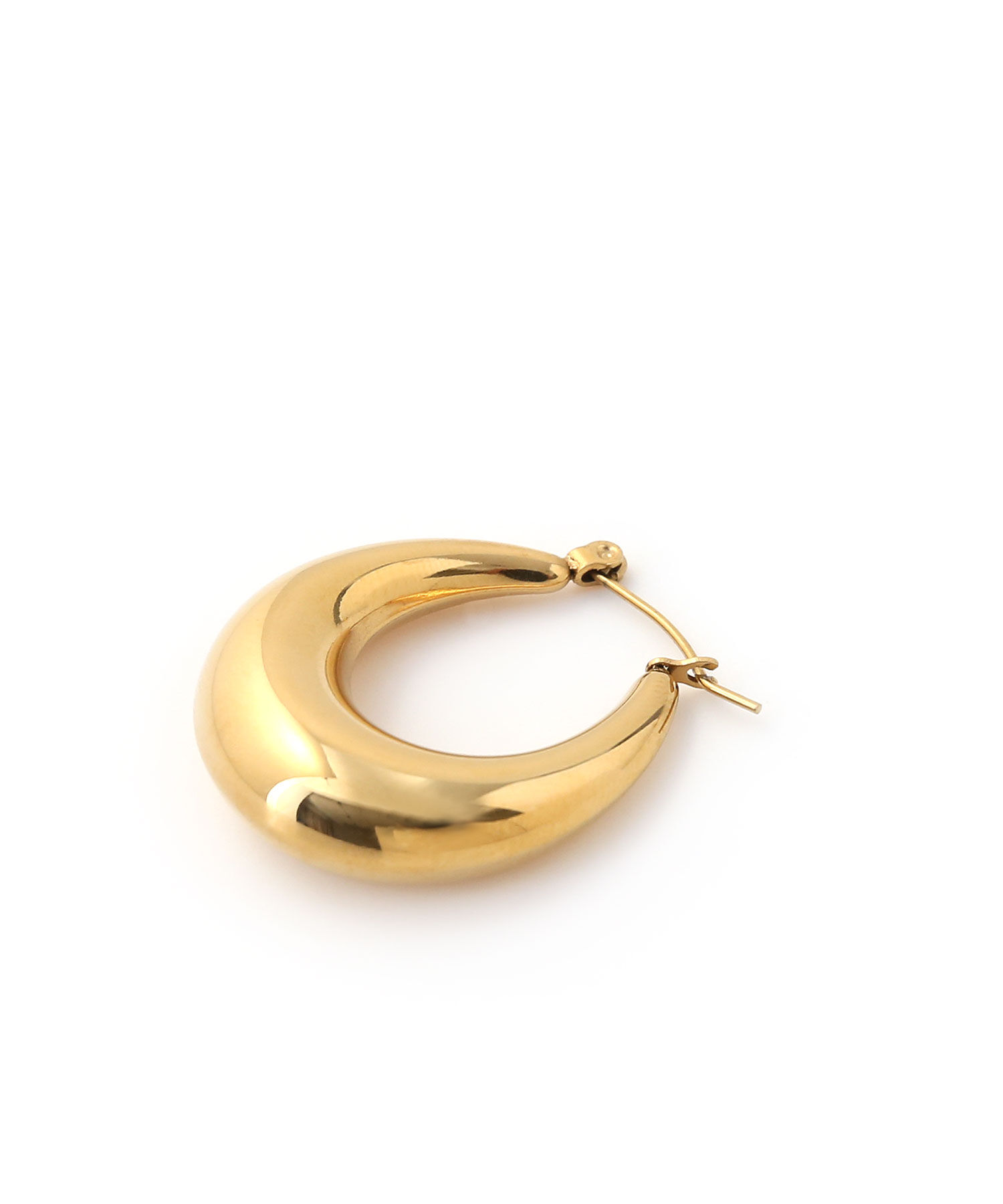  「[stainless]ステンレス・プランプドロップフープピアス〈金属アレルギー対応〉」|ピアス|