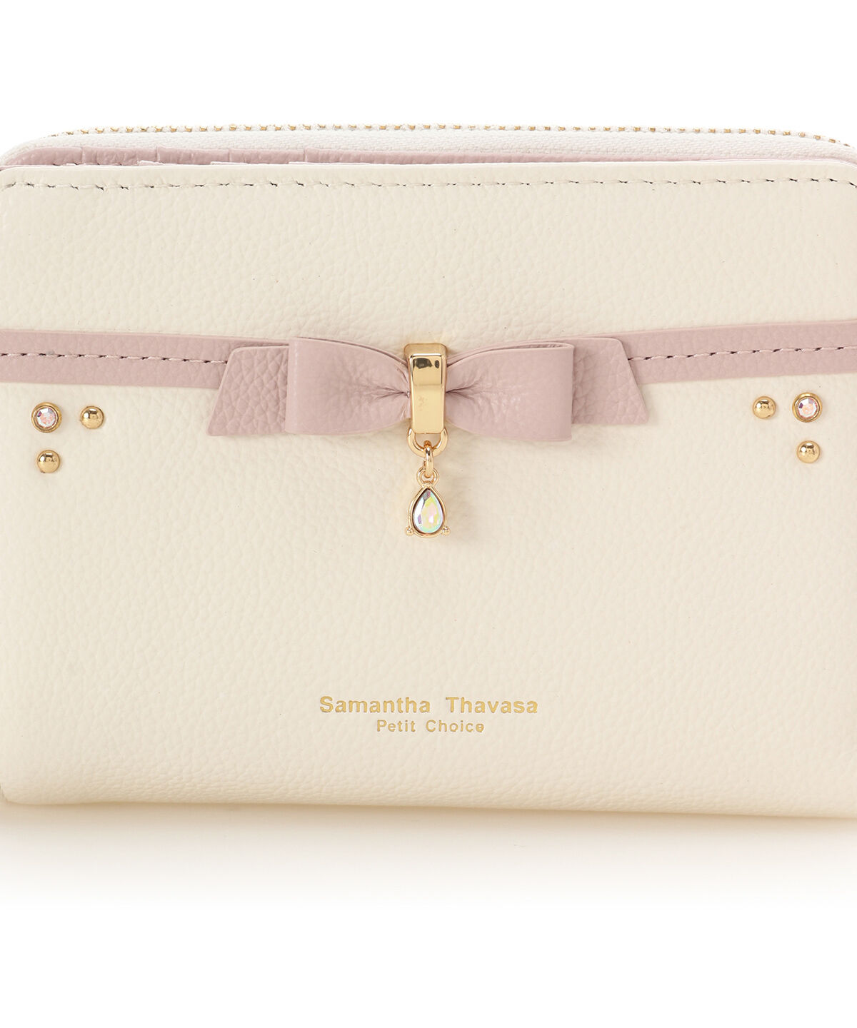 Samantha Thavasa Petit Choice「バイカラーリボンビジューラウンド二つ折り」|財布|