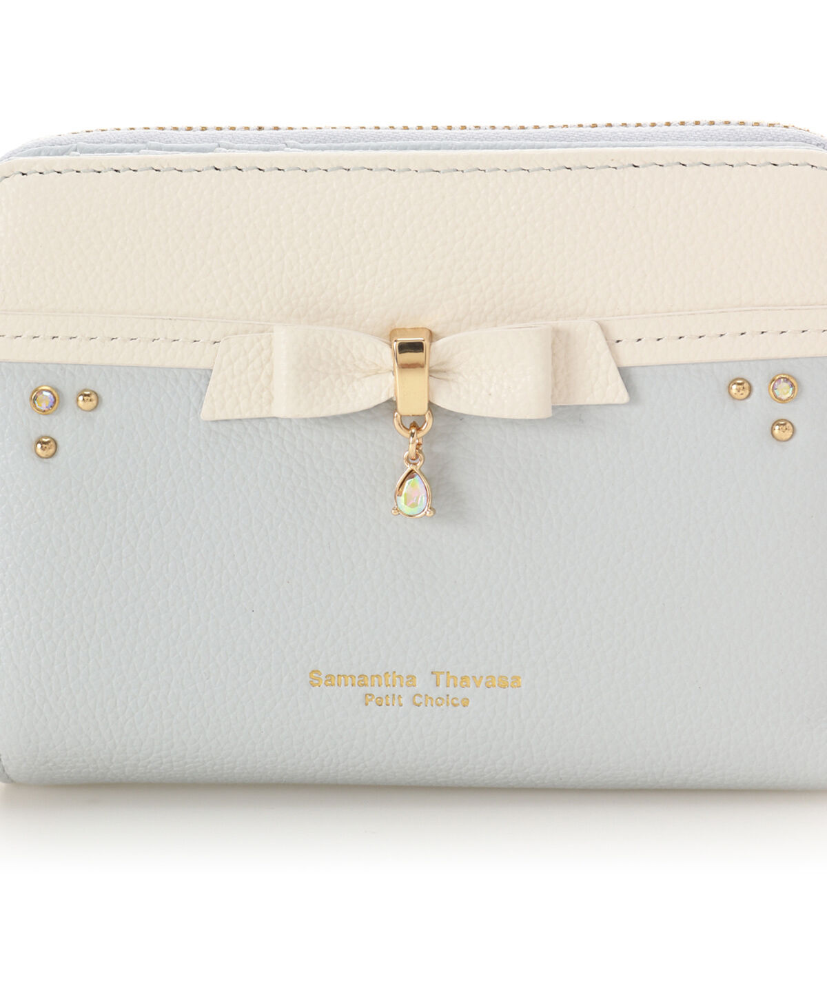 Samantha Thavasa Petit Choice「バイカラーリボンビジューラウンド二つ折り」|財布|