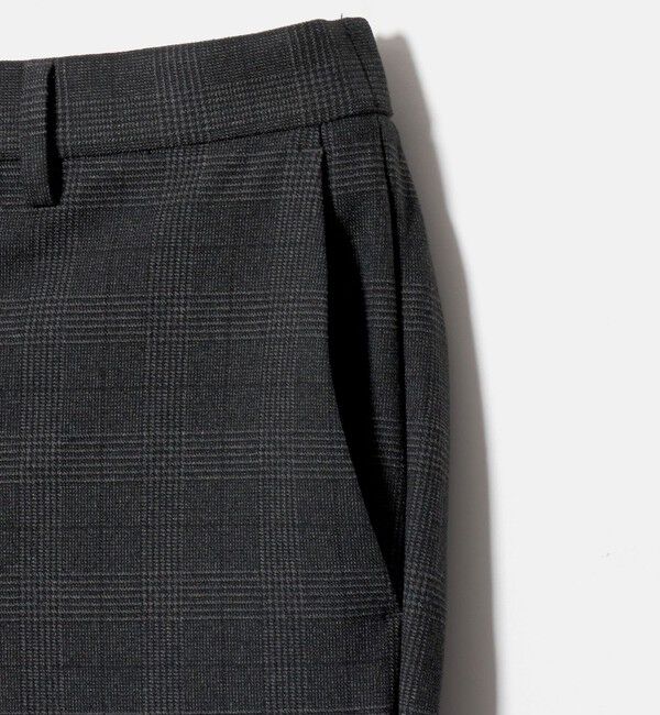 UNITED ARROWS「グレンプレイド ノープリーツ テーパードパンツ UA COZY ウォッシャブル 2WAYストレッチ」|スラックス|