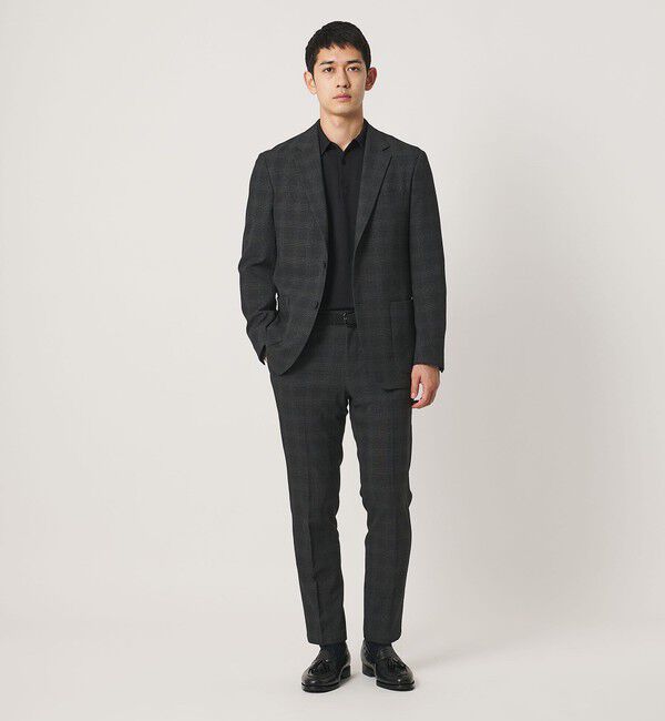 UNITED ARROWS「グレンプレイド ノープリーツ テーパードパンツ UA COZY ウォッシャブル 2WAYストレッチ」|スラックス|