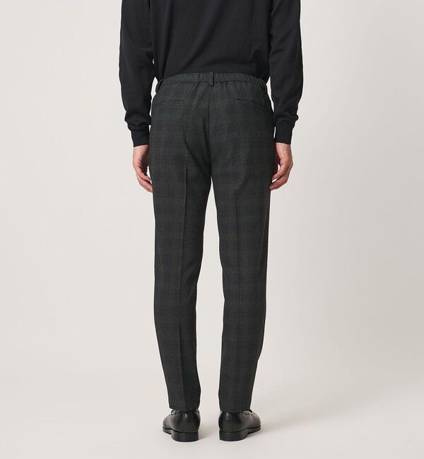 UNITED ARROWS「グレンプレイド ノープリーツ テーパードパンツ UA COZY ウォッシャブル 2WAYストレッチ」|スラックス|