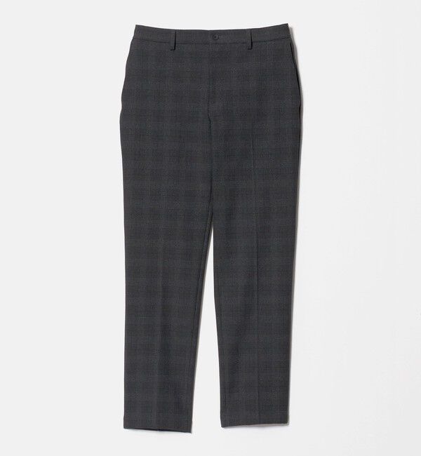 UNITED ARROWS「グレンプレイド ノープリーツ テーパードパンツ UA COZY ウォッシャブル 2WAYストレッチ」|スラックス|