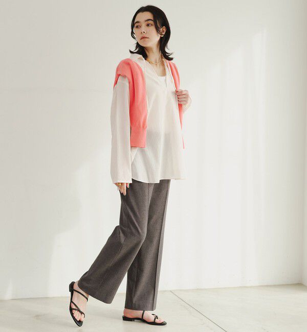 UNITED ARROWS green label relaxing「【WEB限定】＜at ease＞シアー スキッパー シャツ」|シャツ・ブラウス|