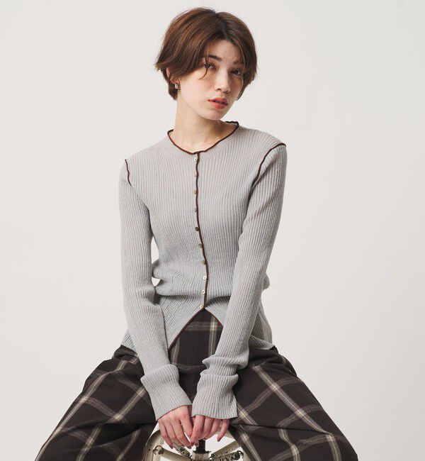 BEAUTY&YOUTH UNITED ARROWS「リブ トリミング カーディガン ウォッシャブル」|カーディガン|