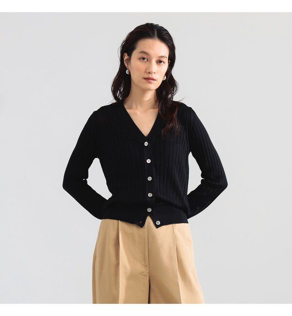Demi-Luxe BEAMS 「SLOANE / 18ゲージ シルク Vネック カーディガン」|ニット・セーター|