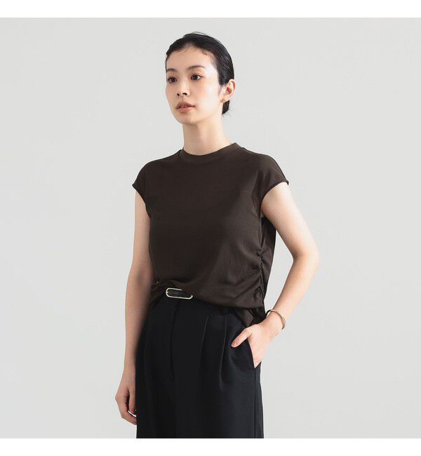 Demi-Luxe BEAMS 「トリアセ サイドギャザー ブラウス」|Tシャツ・カットソー|