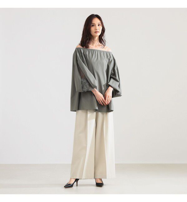 Demi-Luxe BEAMS 「レーススリーブ ギャザーブラウス」|シャツ・ブラウス|