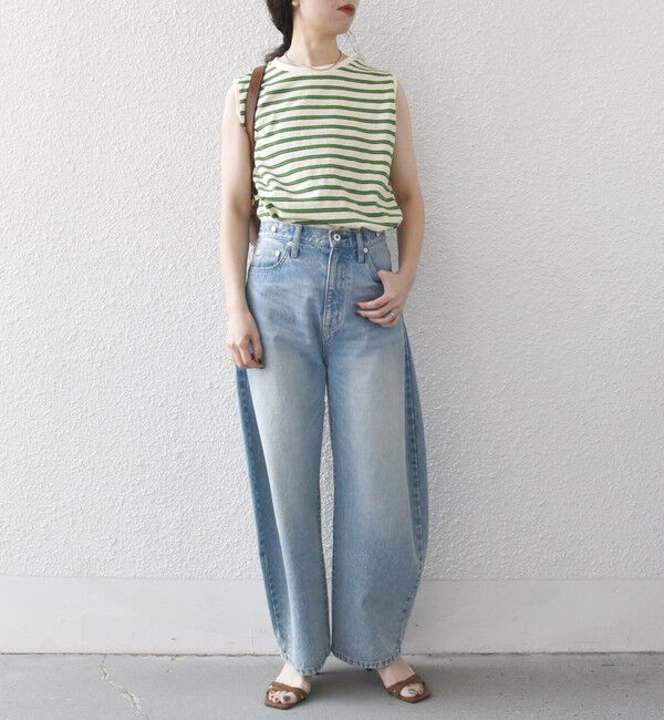 SHIPS any「SHIPS any:〈洗濯機可能〉パイル ボーダー ノースリーブ TEE」|タンクトップ|