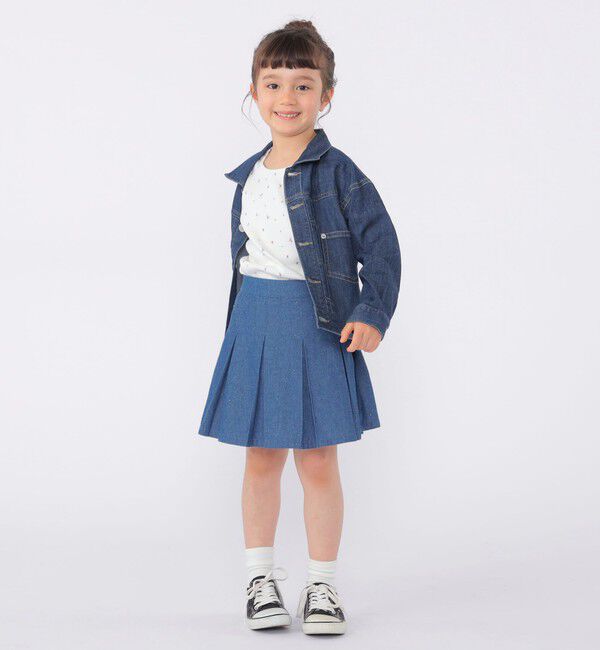 SHIPS KIDS「SHIPS KIDS:100～130cm /フラワー テキスタイル リブTシャツ」|Tシャツ・カットソー|