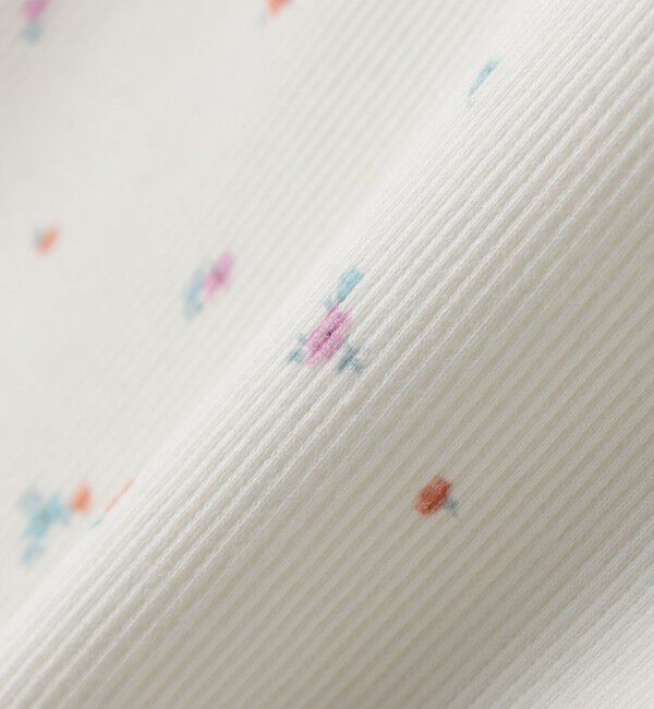 SHIPS KIDS「SHIPS KIDS:100～130cm /フラワー テキスタイル リブTシャツ」|Tシャツ・カットソー|