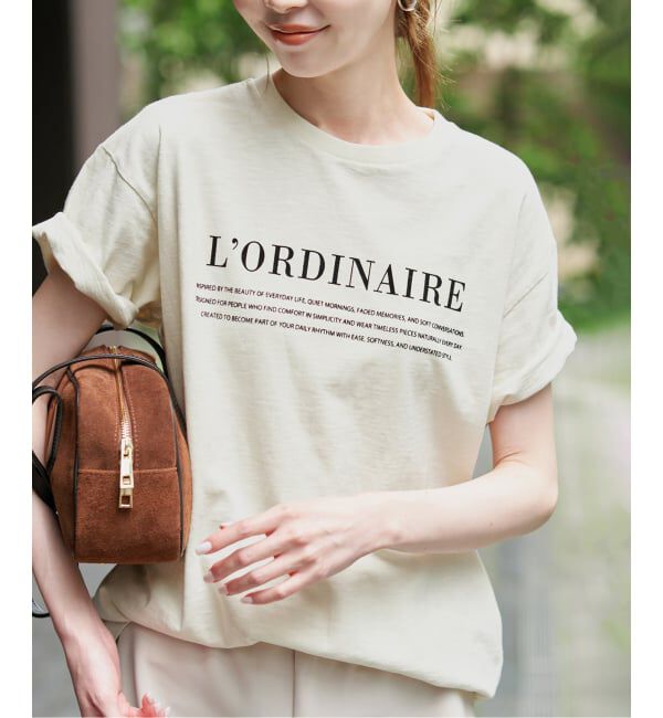 SLOBE IENA「スラブピグメントロゴTEE」|Tシャツ・カットソー|ナチュラル