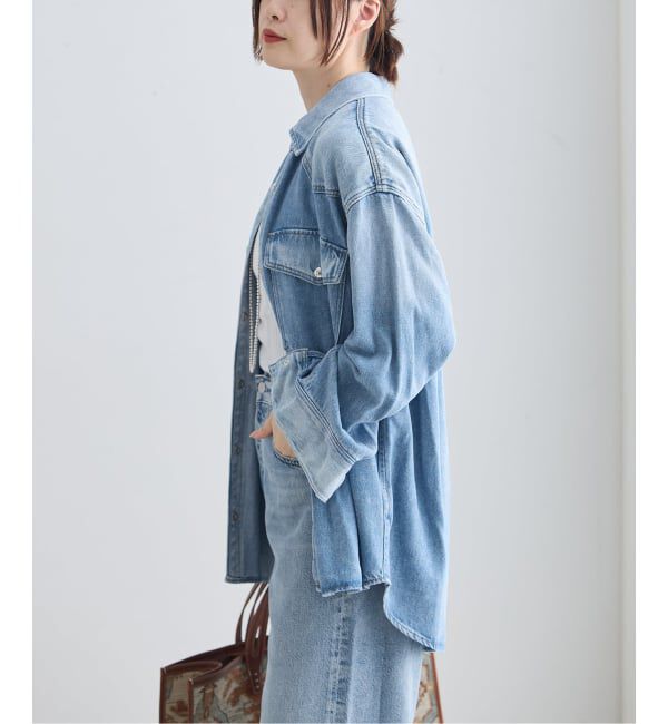 journal standard L'essage「AGOLDE/エーゴールドイー LOTTA SHIRT IN SCRIPT デニムシャツ」|シャツ・ブラウス|