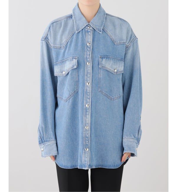 journal standard L'essage「AGOLDE/エーゴールドイー LOTTA SHIRT IN SCRIPT デニムシャツ」|シャツ・ブラウス|
