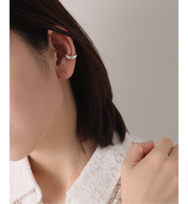 Spick and Span「【SAMH by LILAS】ヒラカクパイプフープイヤーカフ SV（片耳）」|イヤーカフ|シルバー