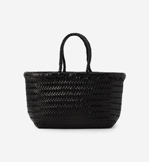  「dragon | レザー ウーヴンバッグ TRIPLE WOMEN」|トートバッグ|BLACK